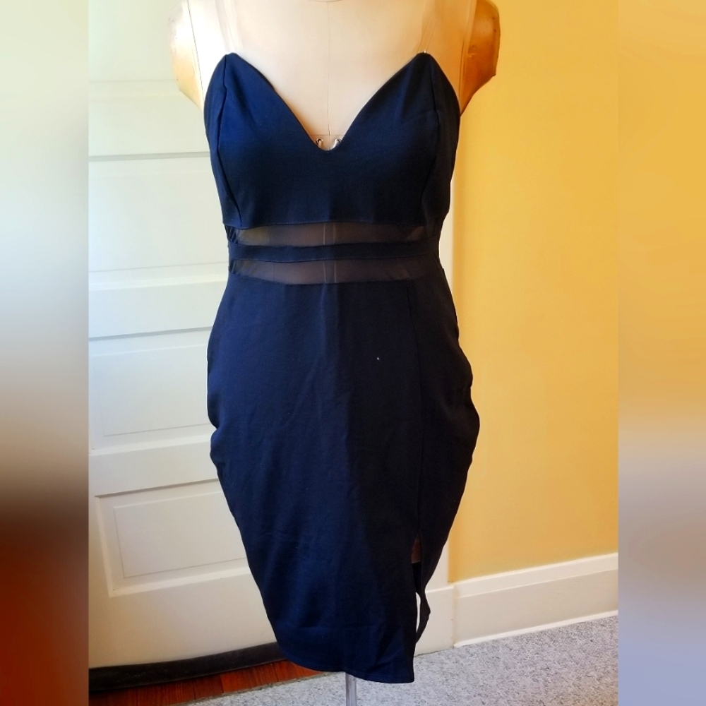 Fashion Nova NWT "Little Black Dress" with Illusion Midriff,  Size 1X